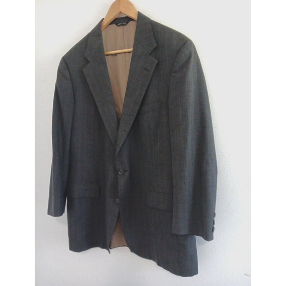 Ralph‎ Lauren Nordstrom Chaps Sports Coat Mens 42 Dark Gray Wool Blazer Preppy - Picture 2 of 11